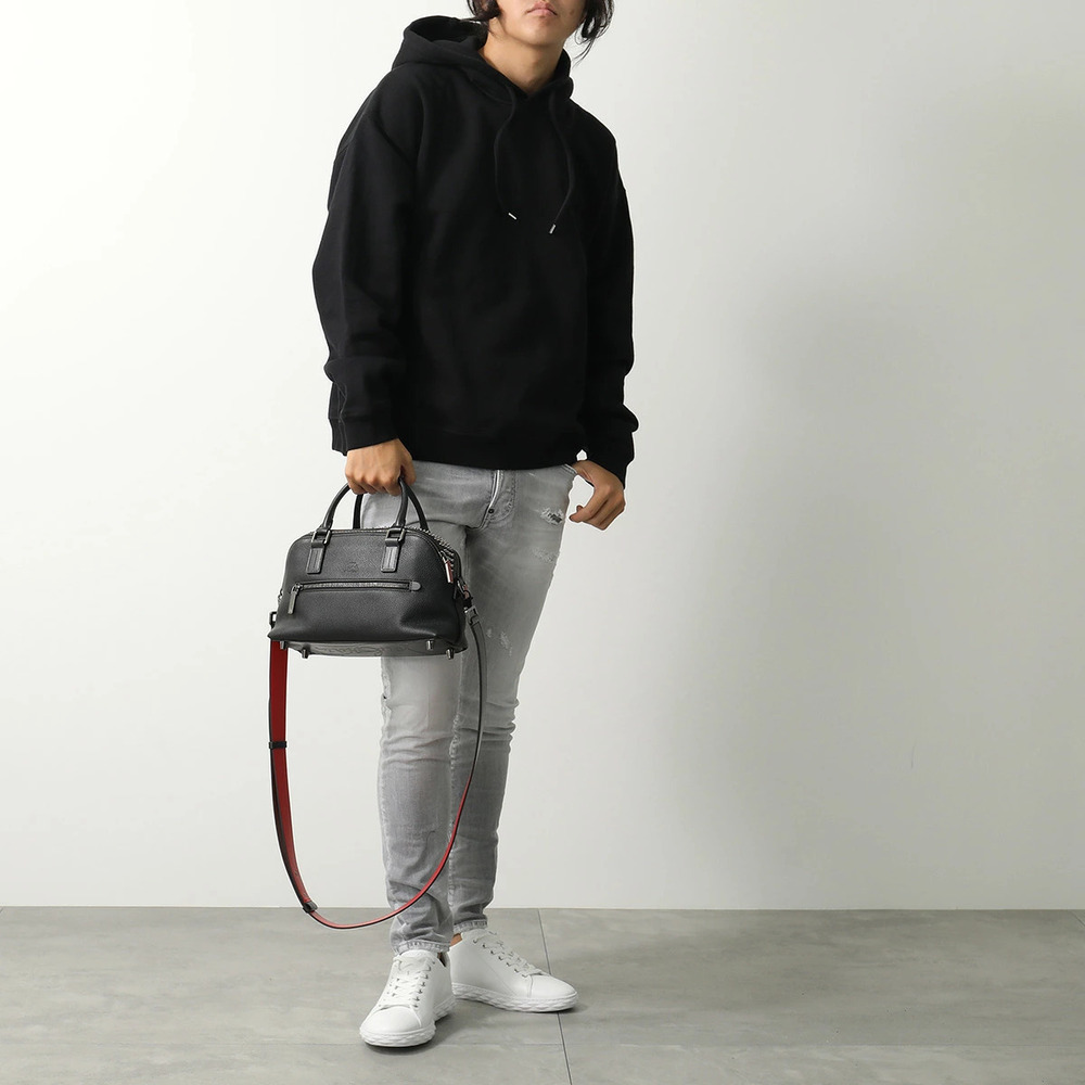 Christian Louboutin Funky 2way Shoulder Bag Leather BLACK GUN METAL